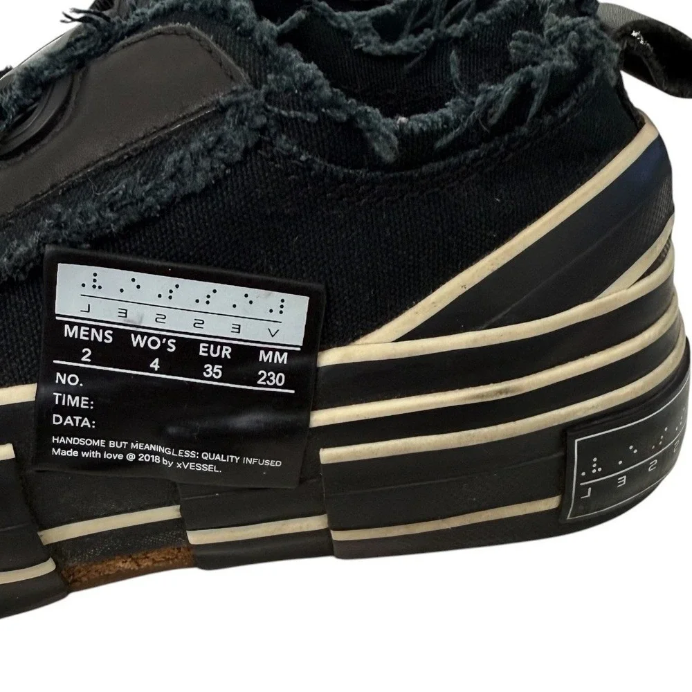 Yohji Yamamoto xVessel G.O.P. Lows Sneakers Womens 4 EUR 35 Black Deconstructed